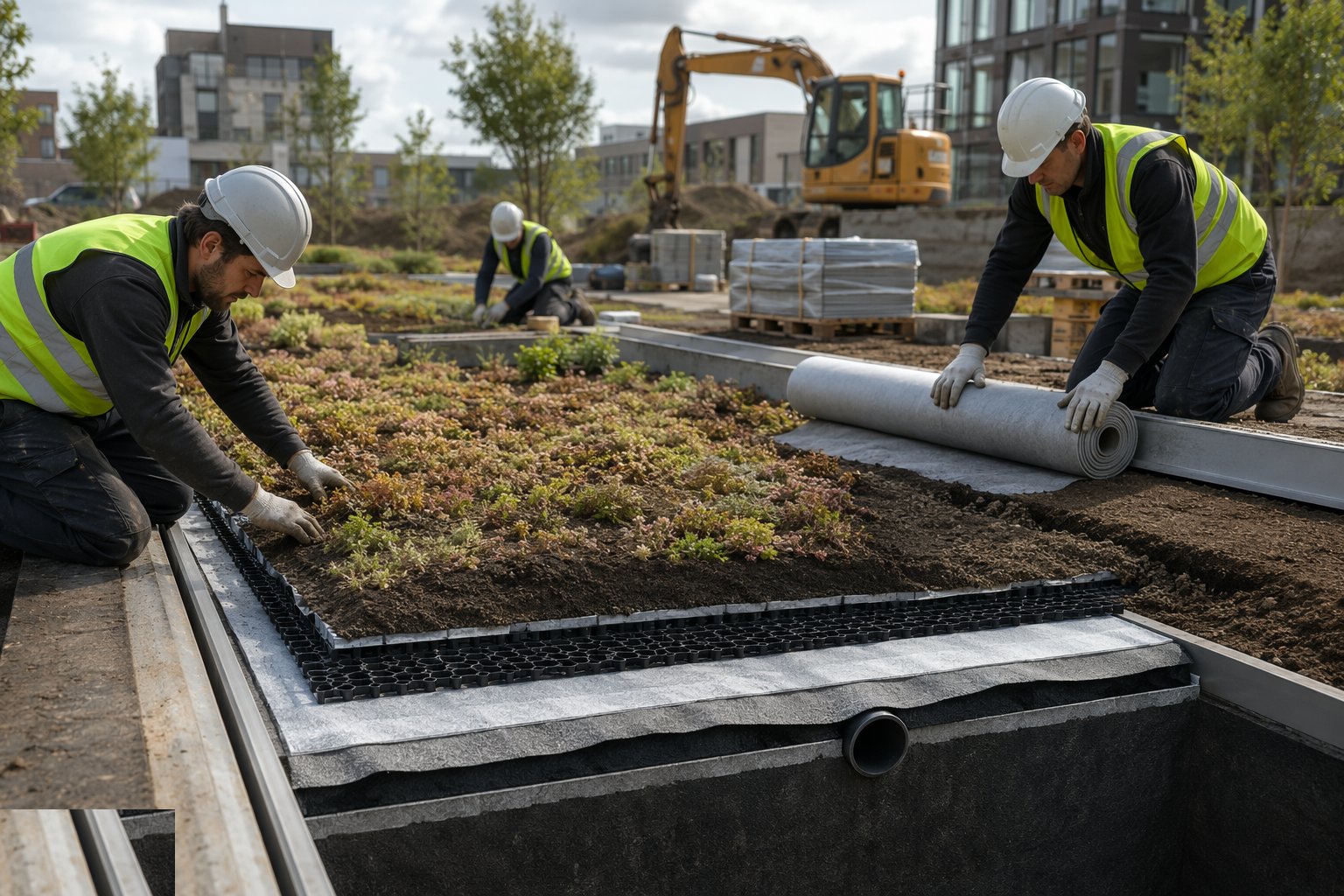 Build the green roofs — SuDS & Blue-Green Infrastructure, step 6