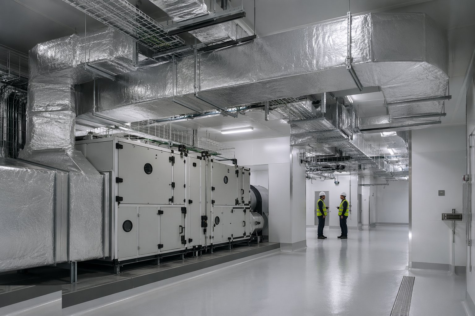 Install HVAC and prove the pressure cascade — Controlled Production Environments, step 4