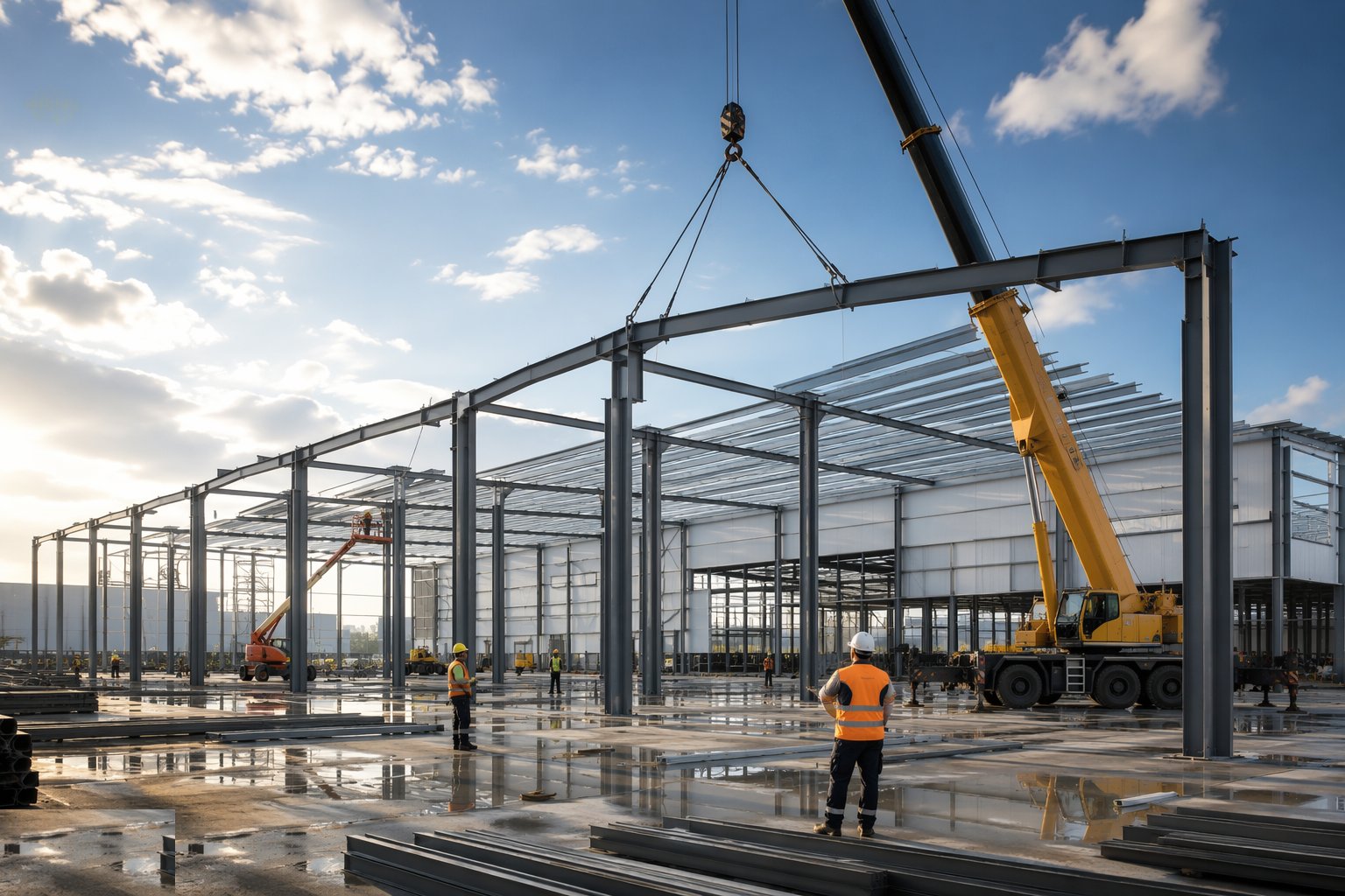 Erect the frame and crane steelwork — Factories & Production Buildings, step 2