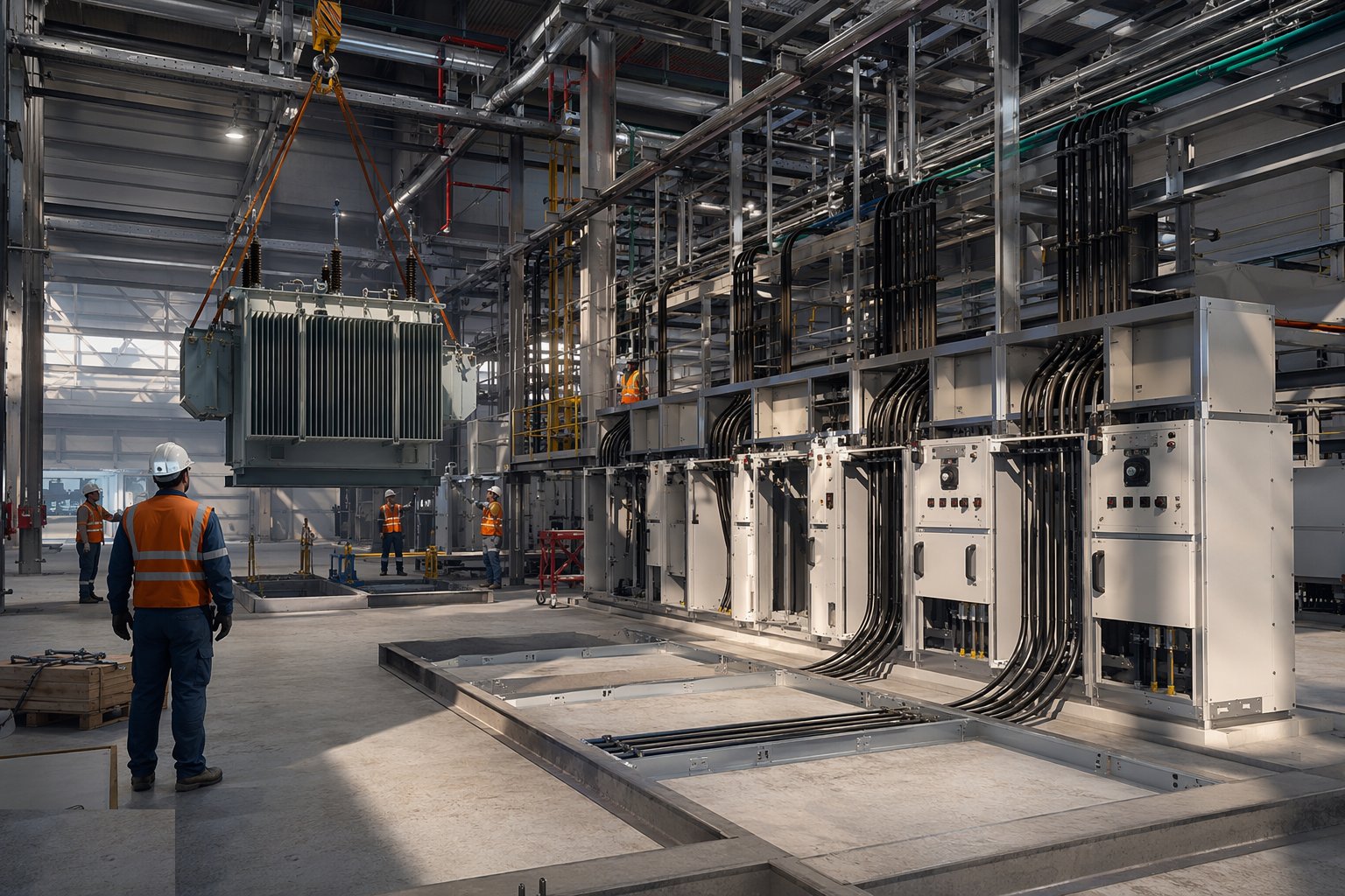 Install the electrical backbone — Industrial Services & Utilities, step 2