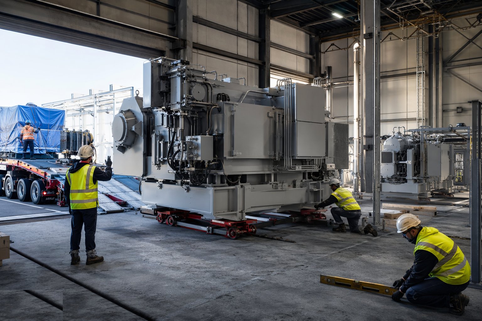 Receive, move and rough-position the machines — Process Plant & Production Line Installation, step 2
