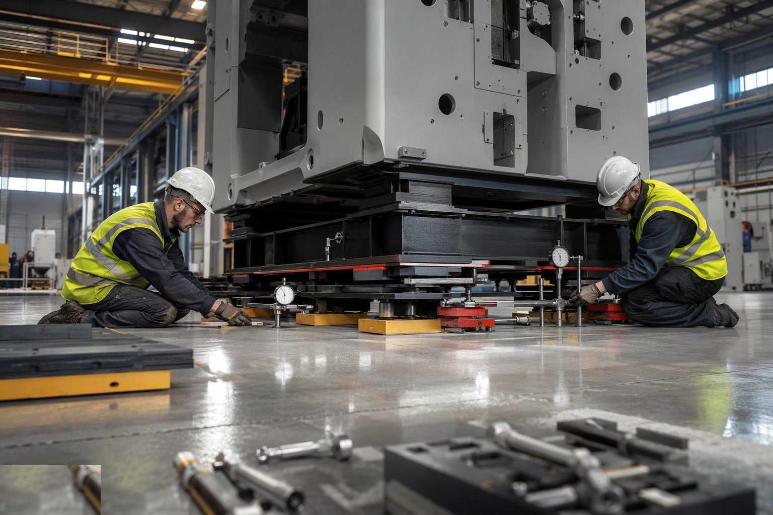 Level, align and grout to tolerance — Process Plant & Production Line Installation, step 3