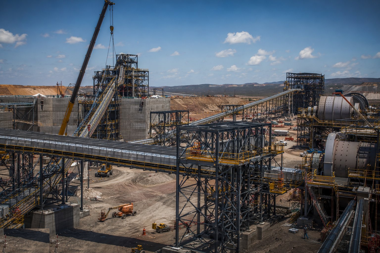 Erect conveyor galleries, trestles and transfer towers — Mineral Processing Plant Construction, step 3