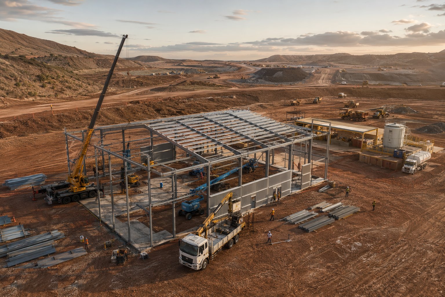 Construct workshops, fuel and washdown facilities — Surface Mine Infrastructure, step 4