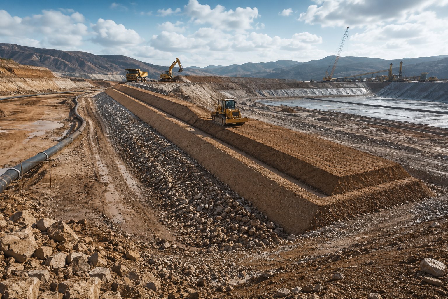 Build the starter dam and foundation preparation — Tailings Storage & Mine Services, step 1