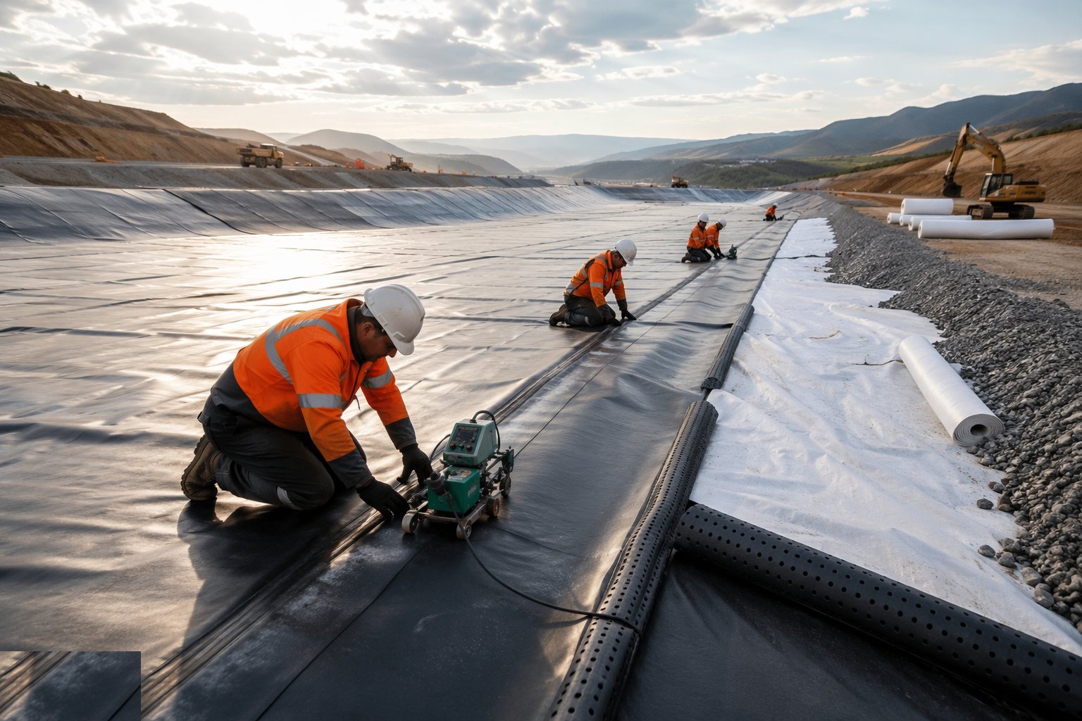 Install liners, underdrainage and filters — Tailings Storage & Mine Services, step 2