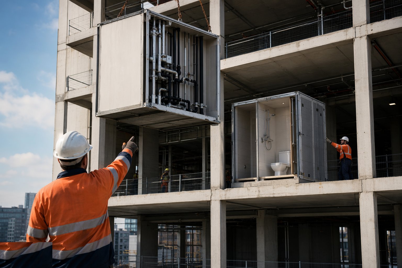 Agree the set-down sequence and craneage — Bathroom Pods, Riser and Plant Modules, step 2
