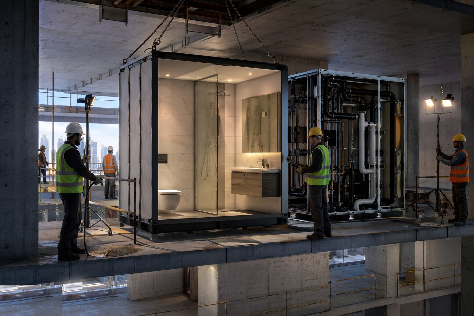 Test, commission and protect — Bathroom Pods, Riser and Plant Modules, step 7