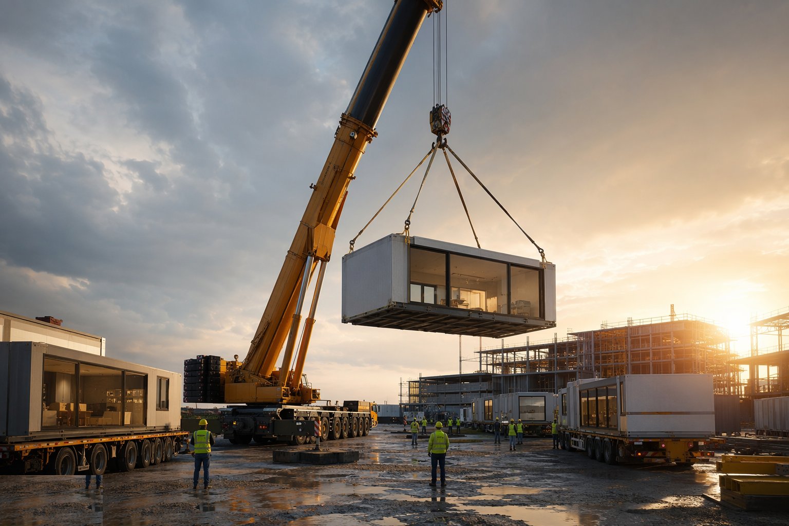 Select the crane from the module weights, not the frame — Off-Site Logistics, Craneage and Tolerance, step 3