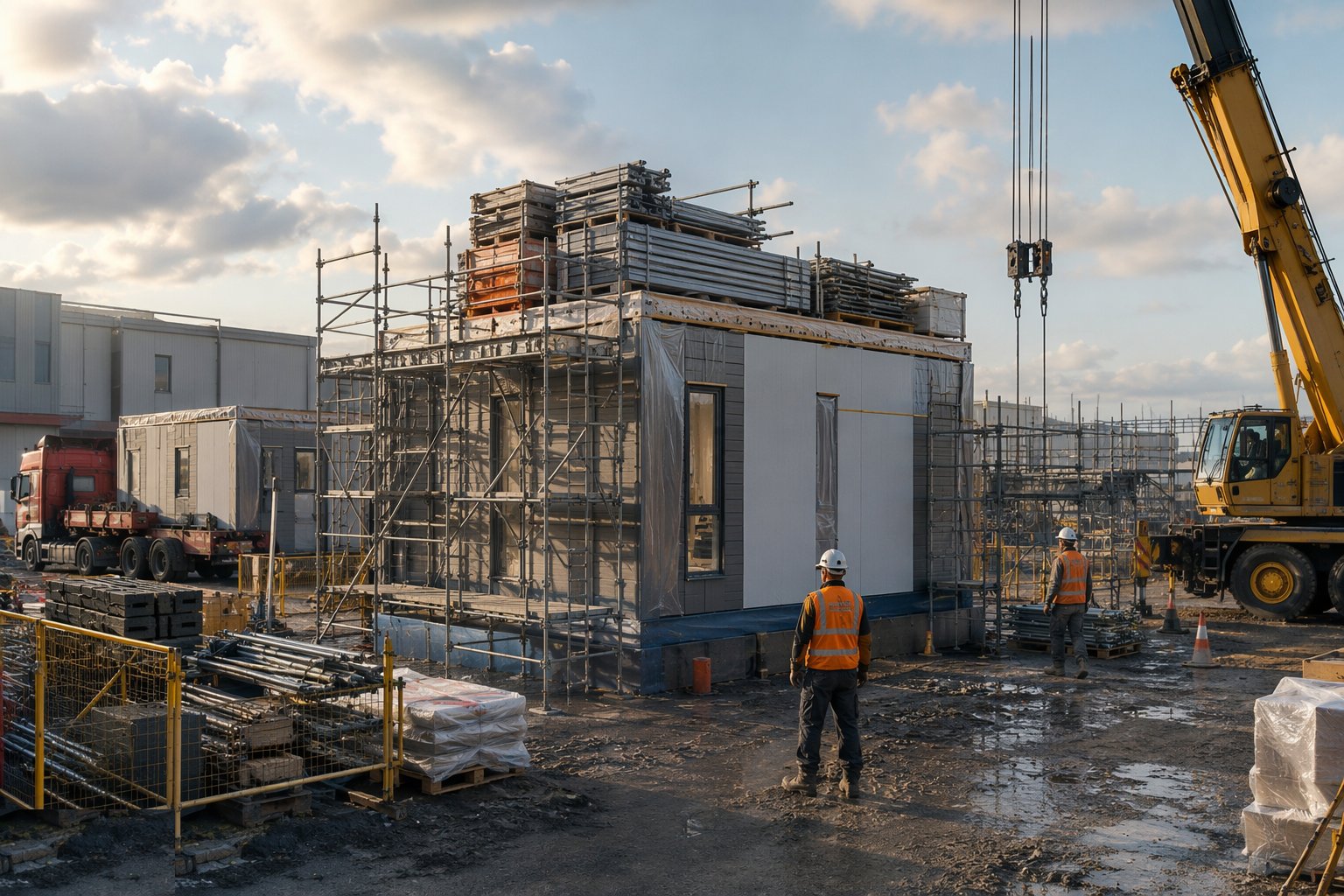 Protect the erected unit and manage the follow-on traffic — Off-Site Logistics, Craneage and Tolerance, step 7