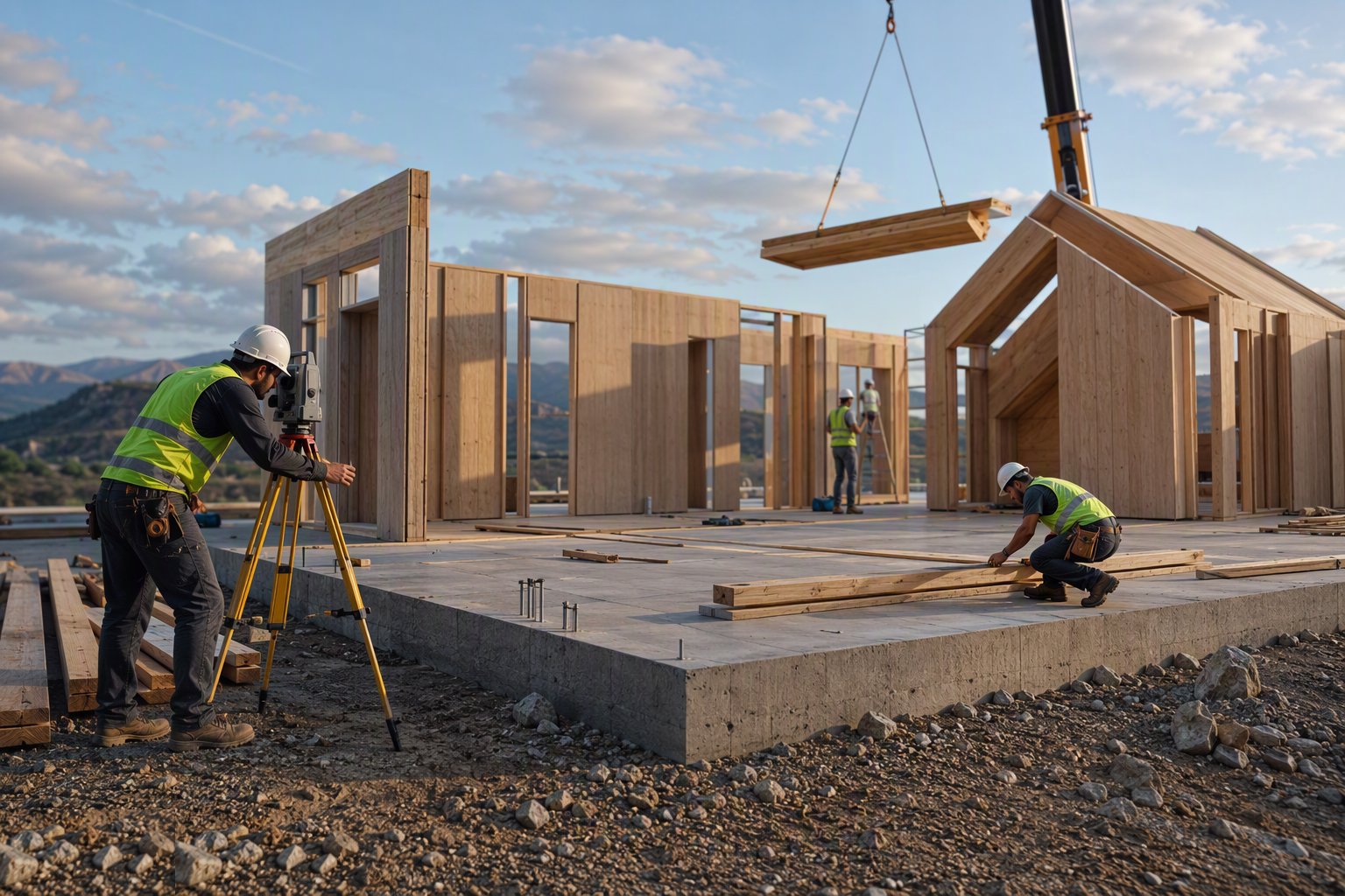 Check the slab and set the sole plates — Panelised Systems — Open and Closed Panel, step 1