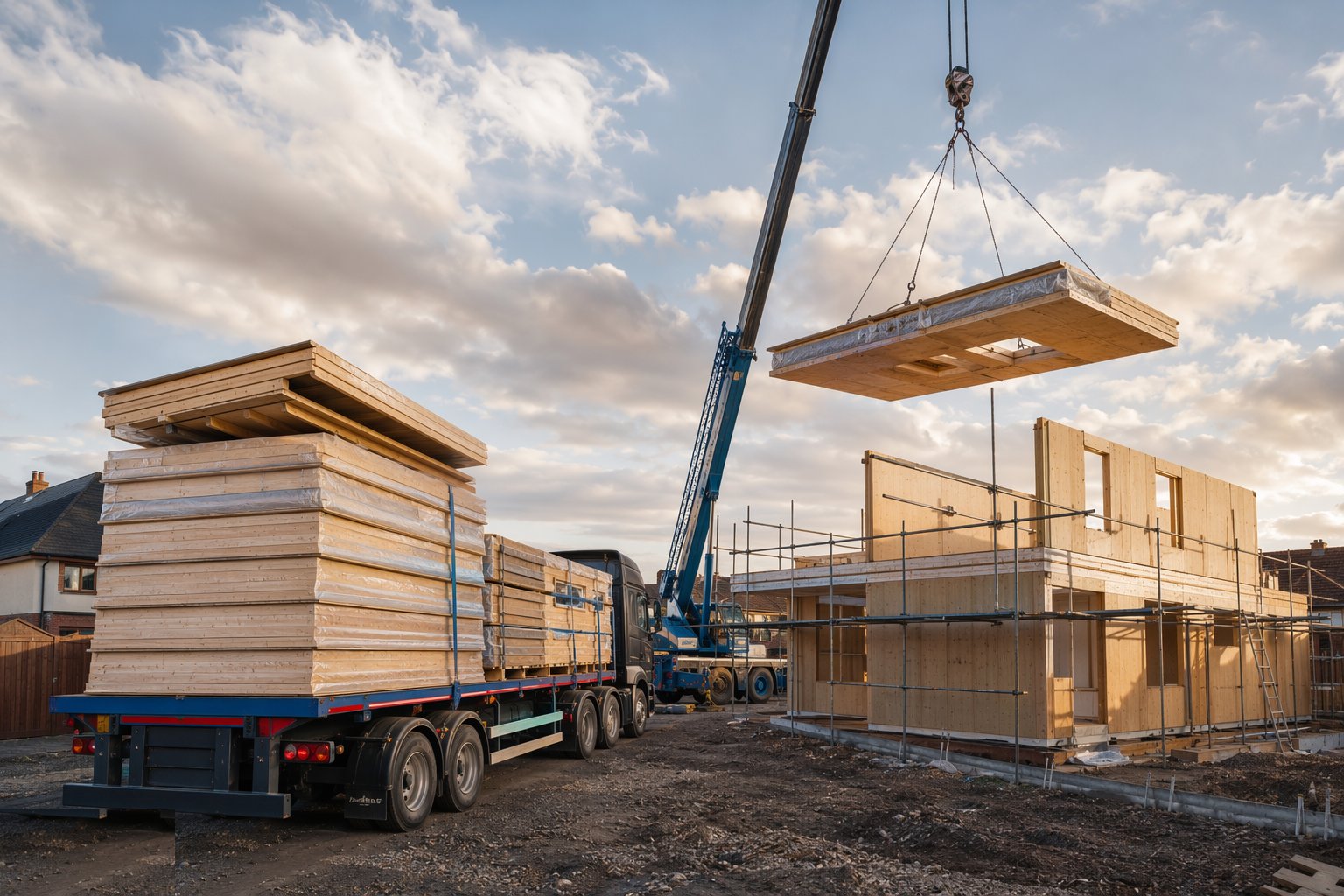 Sequence the delivery and the crane — Panelised Systems — Open and Closed Panel, step 2