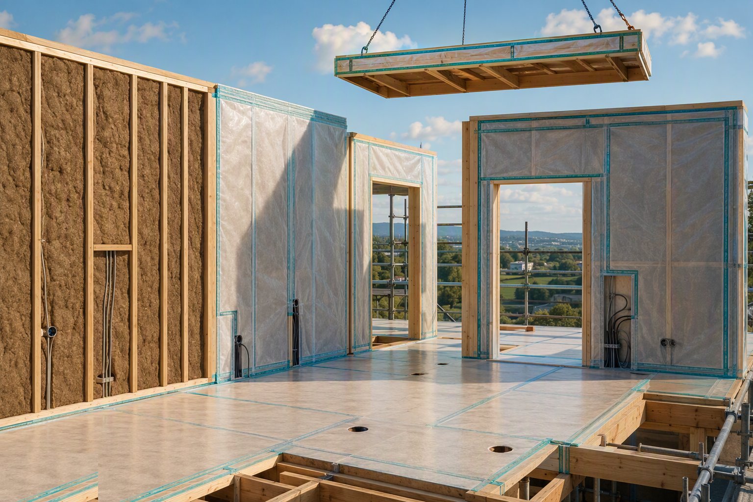 Insulate, vapour-control and line out — Panelised Systems — Open and Closed Panel, step 7