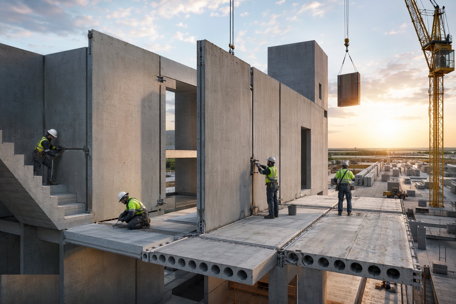 Make the connections — grout, bolts, welds and stitches — Precast Concrete Structures, step 6