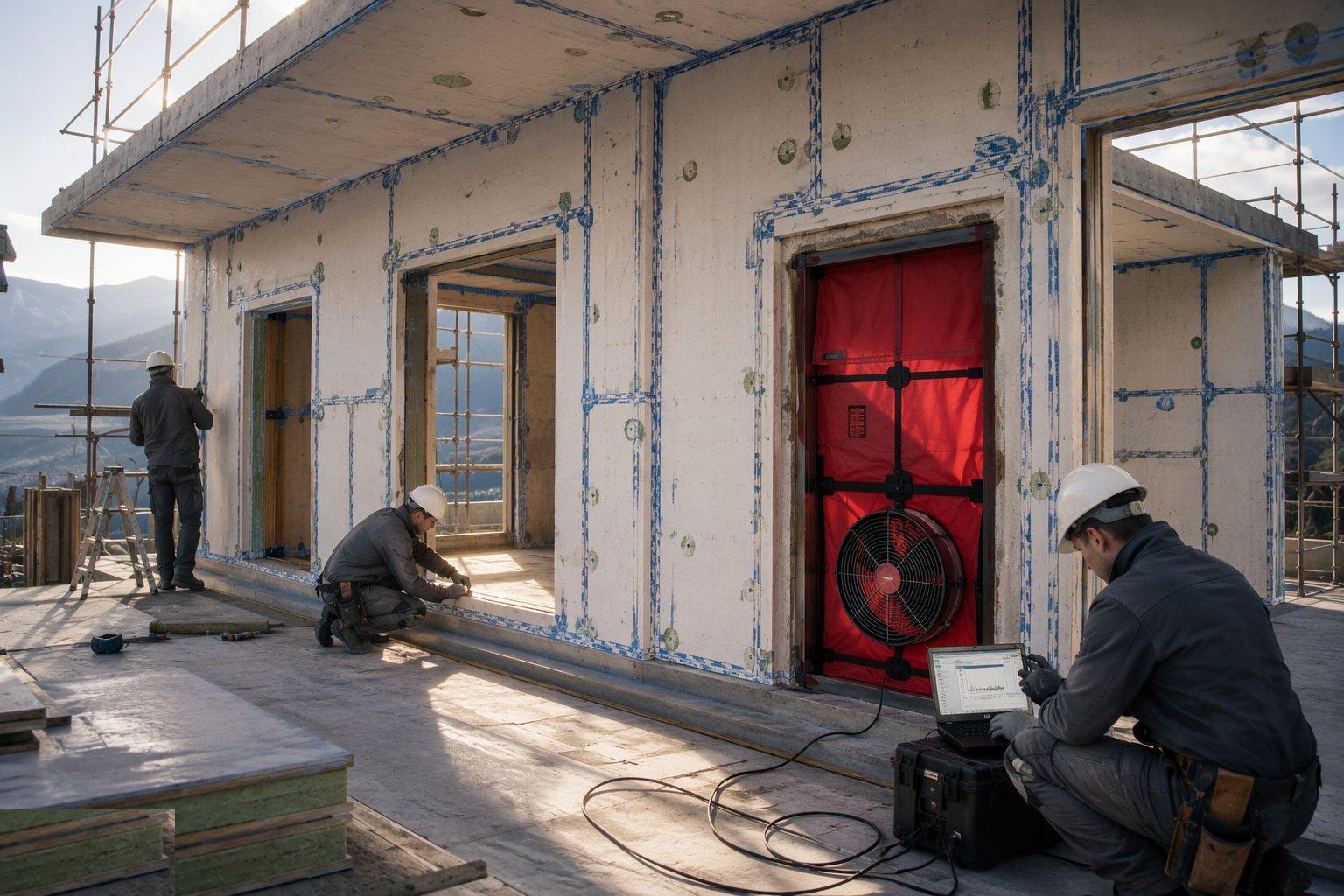 Seal the envelope and test the airtightness early — SIPs, Floor and Roof Cassettes, step 6