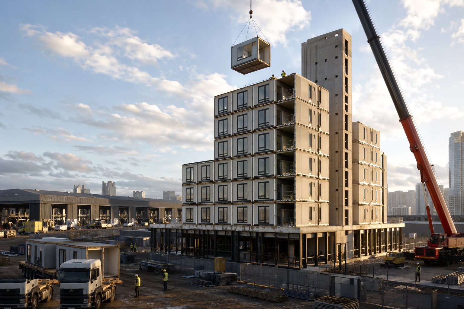 Stack within the limits and manage stability — Volumetric Modular Construction, step 6