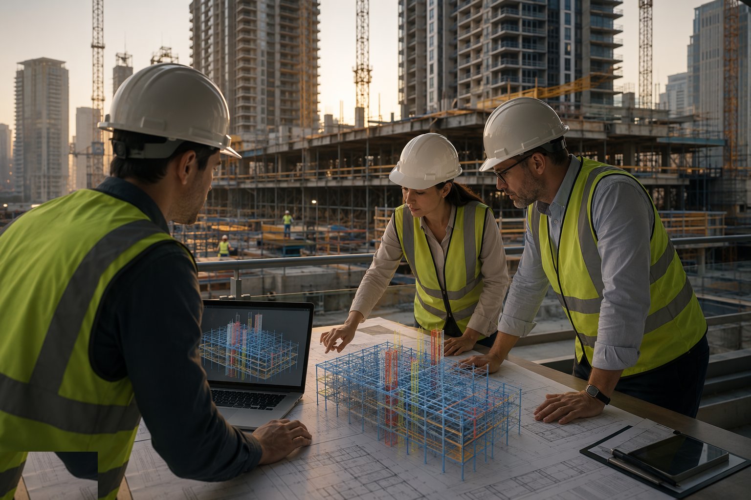 Freeze the grids and the load paths — Podium & Tower Construction, step 1