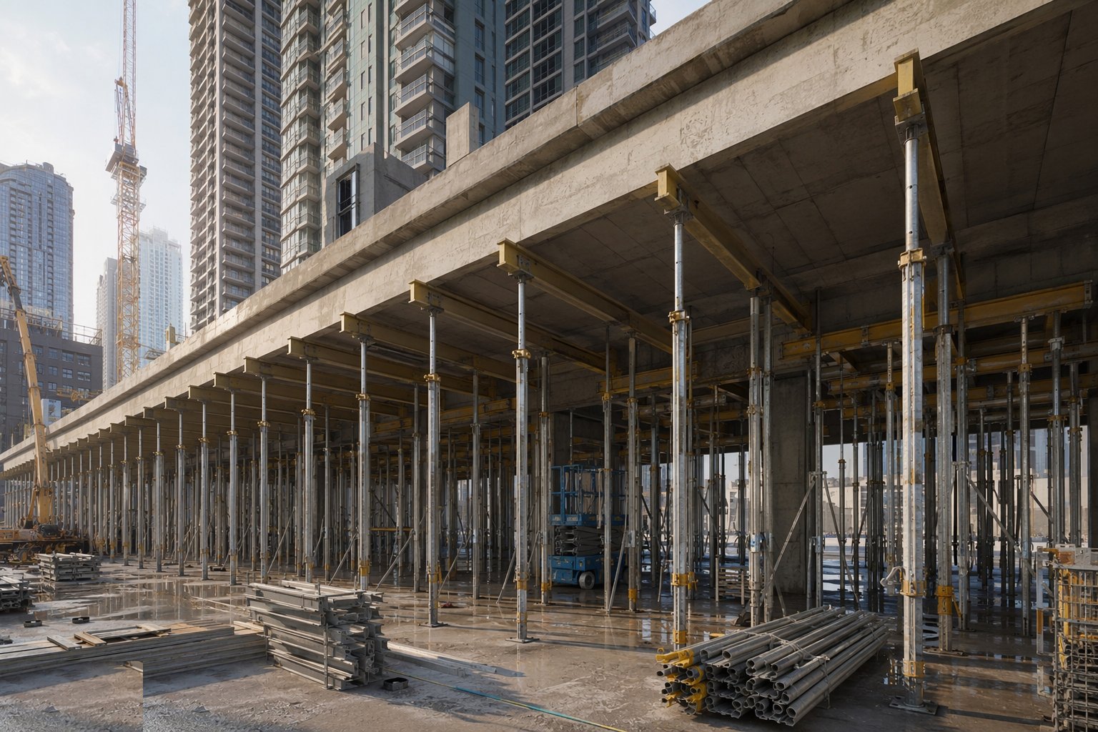 Engineer the transfer level temporary works — Podium & Tower Construction, step 2