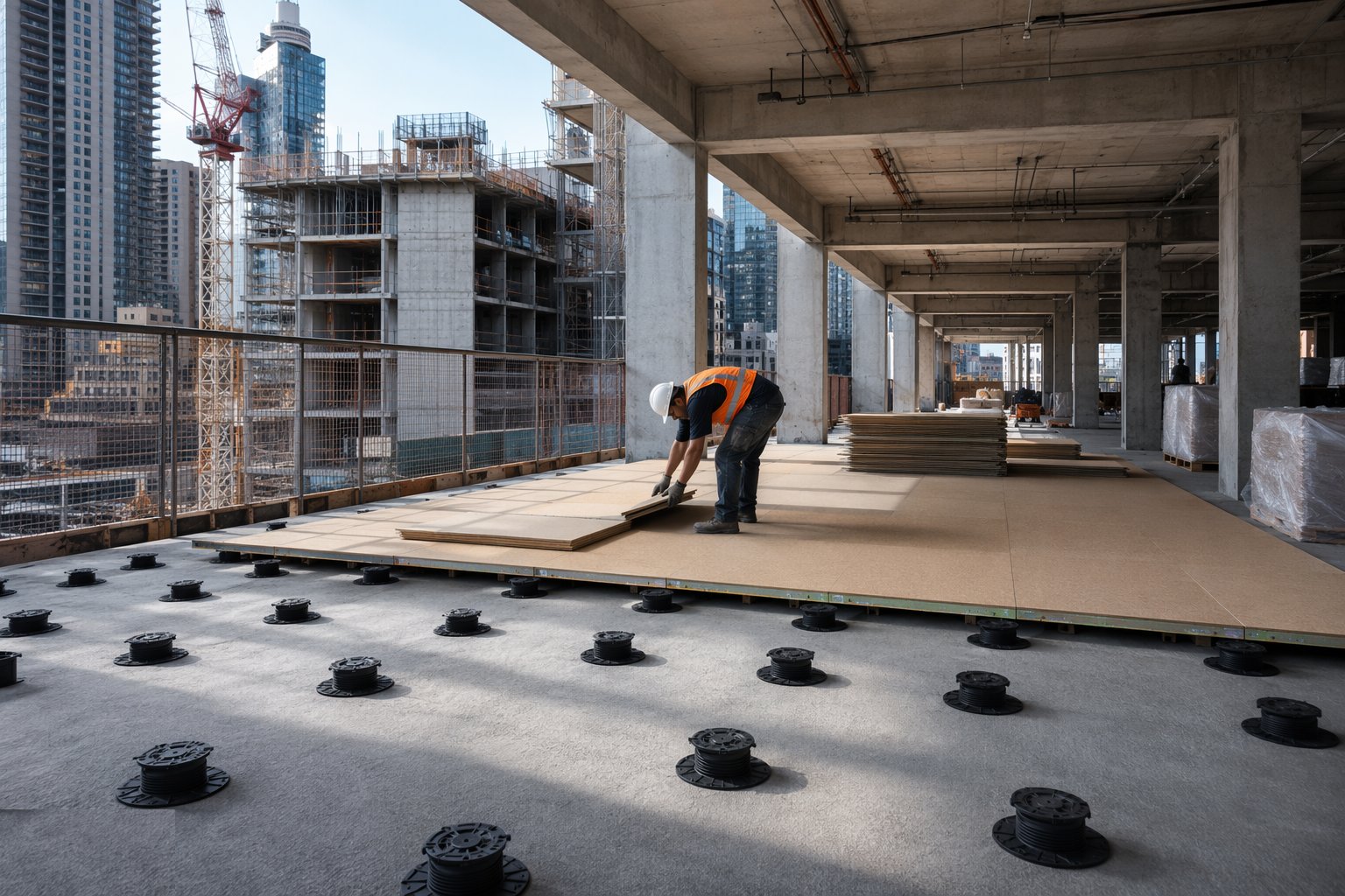 Build the acoustic separation between uses — Podium & Tower Construction, step 5