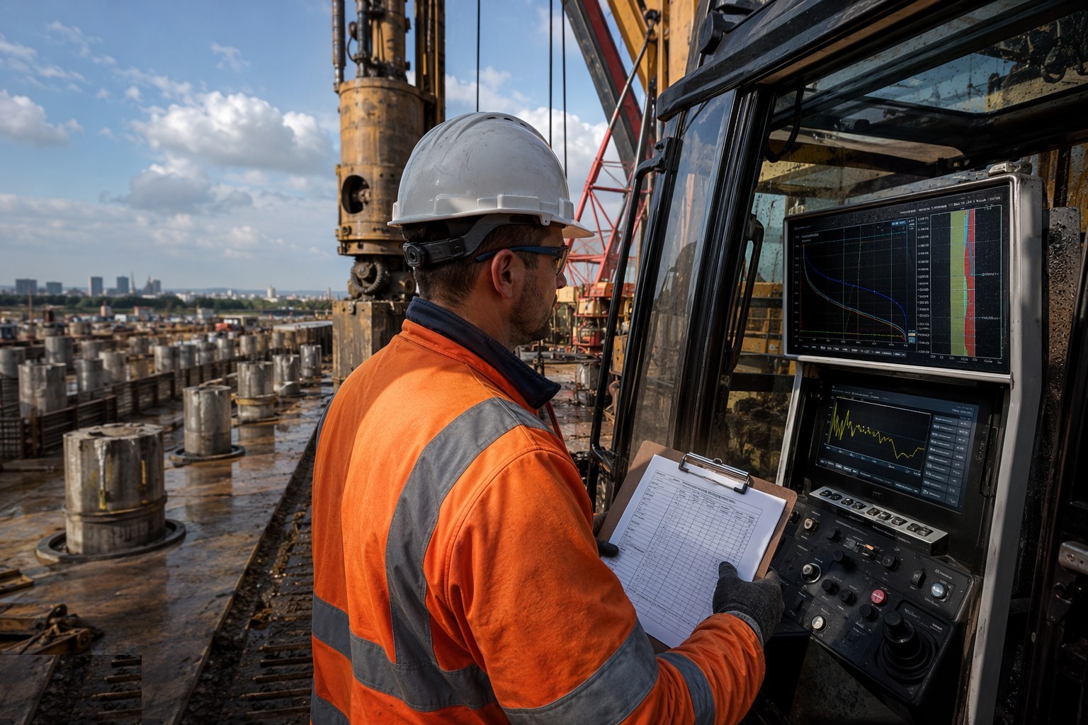 Log, reconcile and cure — CFA — Continuous Flight Auger Piles, step 6