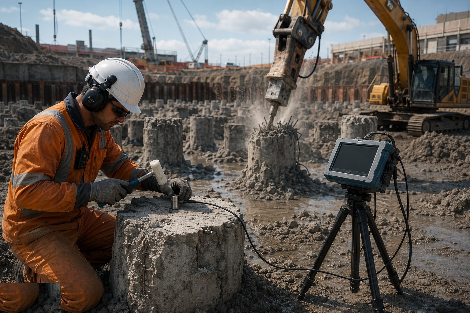 Break down and integrity-test every pile — CFA — Continuous Flight Auger Piles, step 7