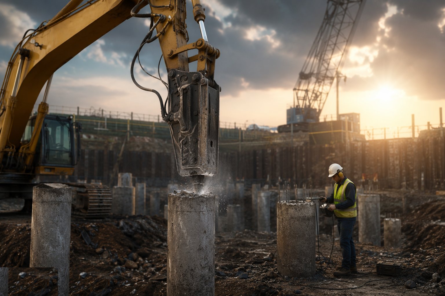 Crop and test — Driven precast concrete piles, step 5