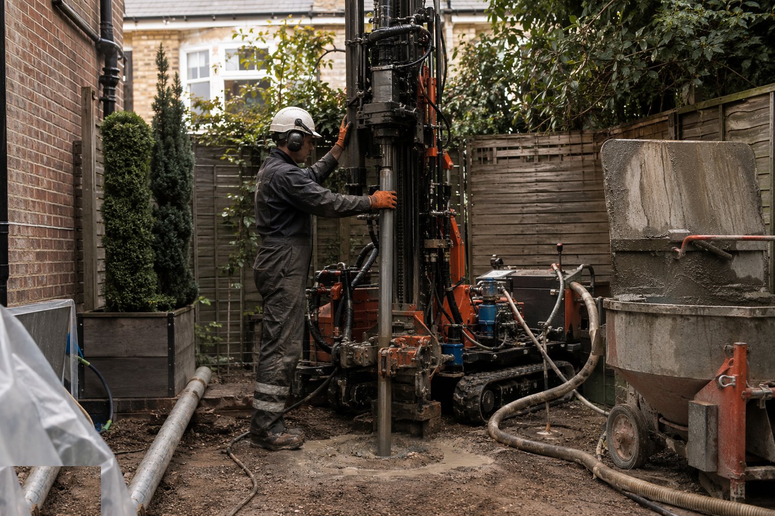 Drill to the design stratum — Mini and micro piling, step 3