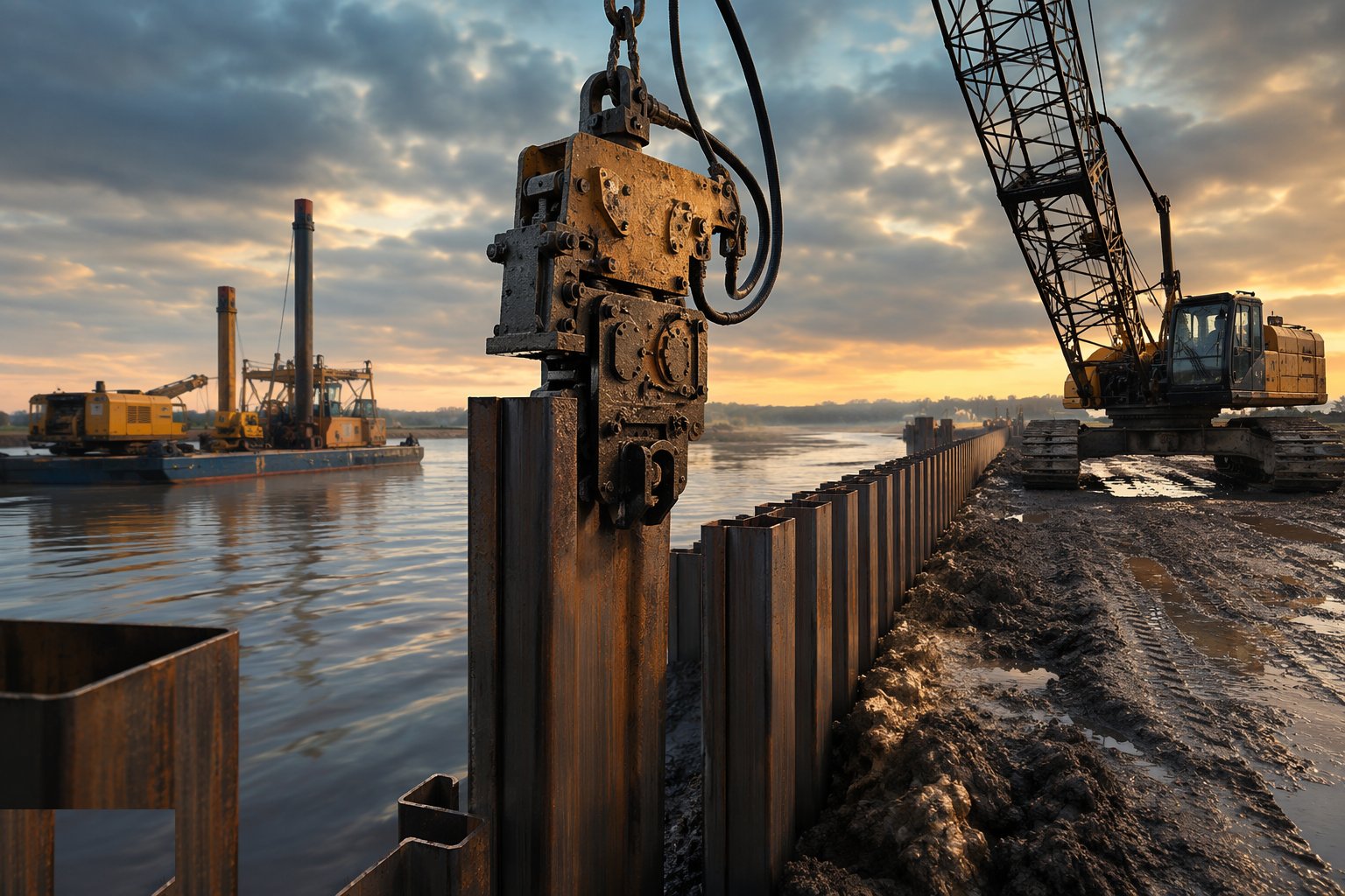 Drive the panel in sequence — Sheet piling, step 2