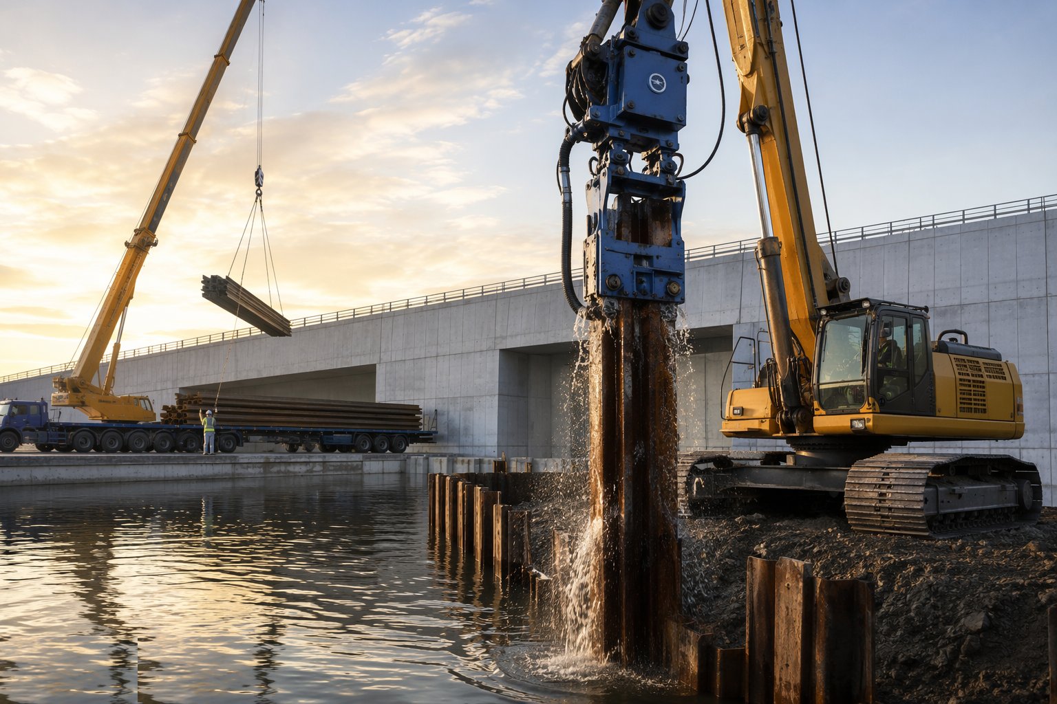 Extract for reuse or make permanent — Sheet piling, step 6