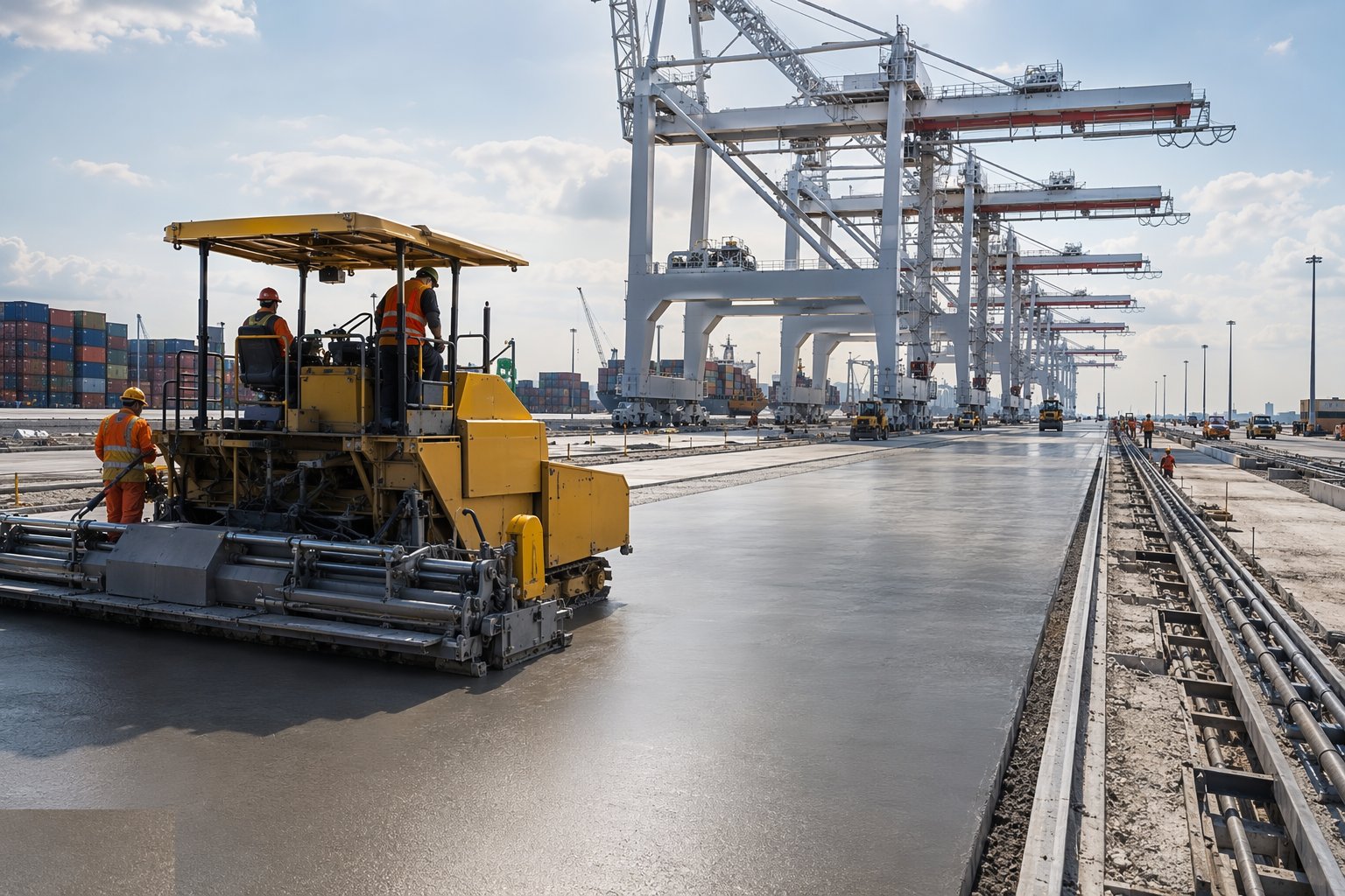 Lay the heavy-duty pavement — Container Terminals & Port Pavements, step 3