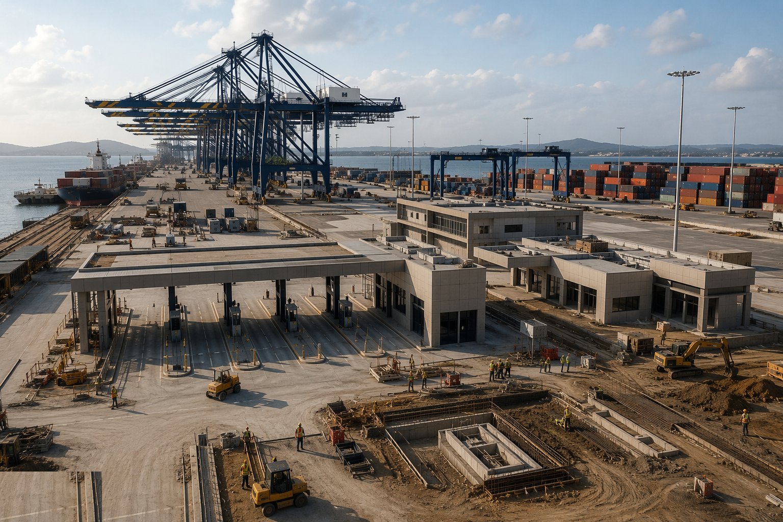Construct the gate complex and terminal buildings — Container Terminals & Port Pavements, step 6