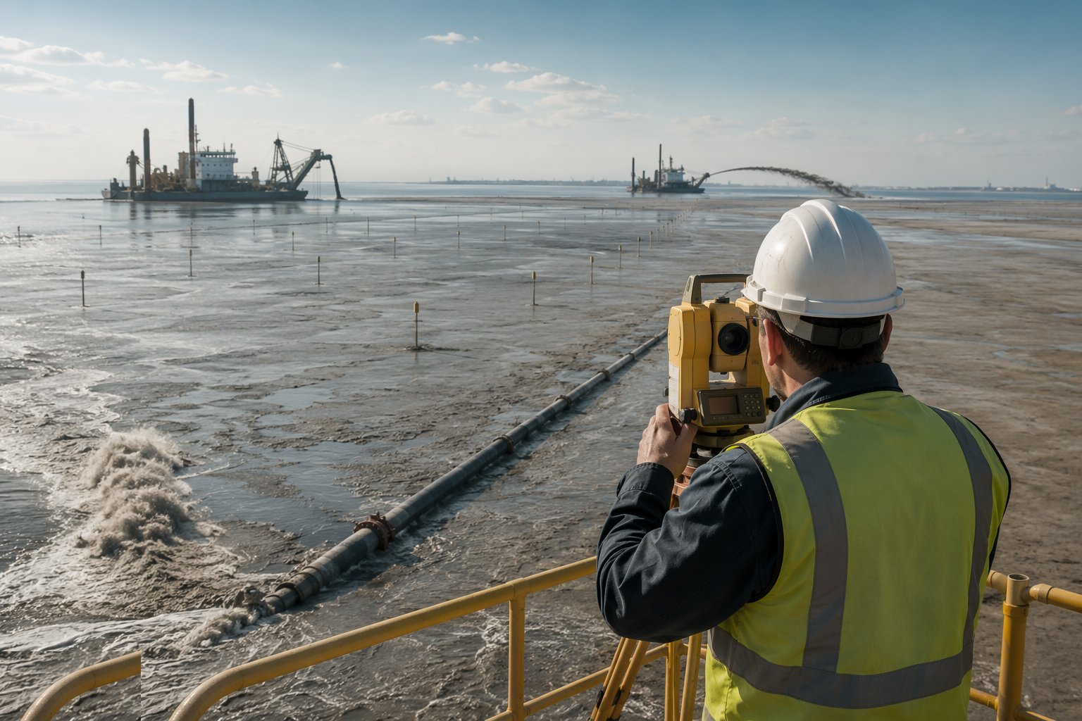 Monitor settlement until the ground is done — Dredging & Land Reclamation, step 6