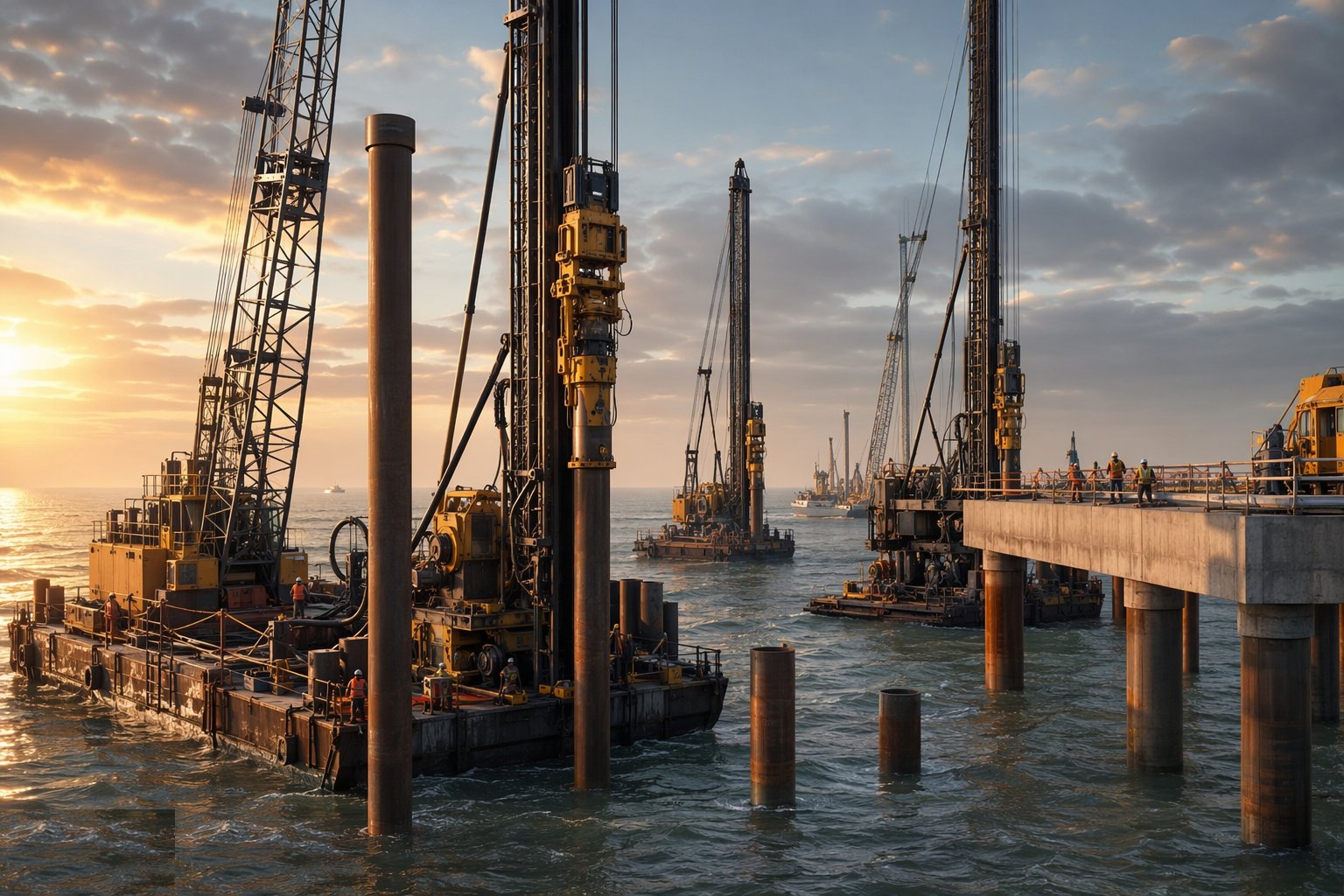 Extend, clean out and complete the piles — Marine Piling & Jetty Construction, step 3