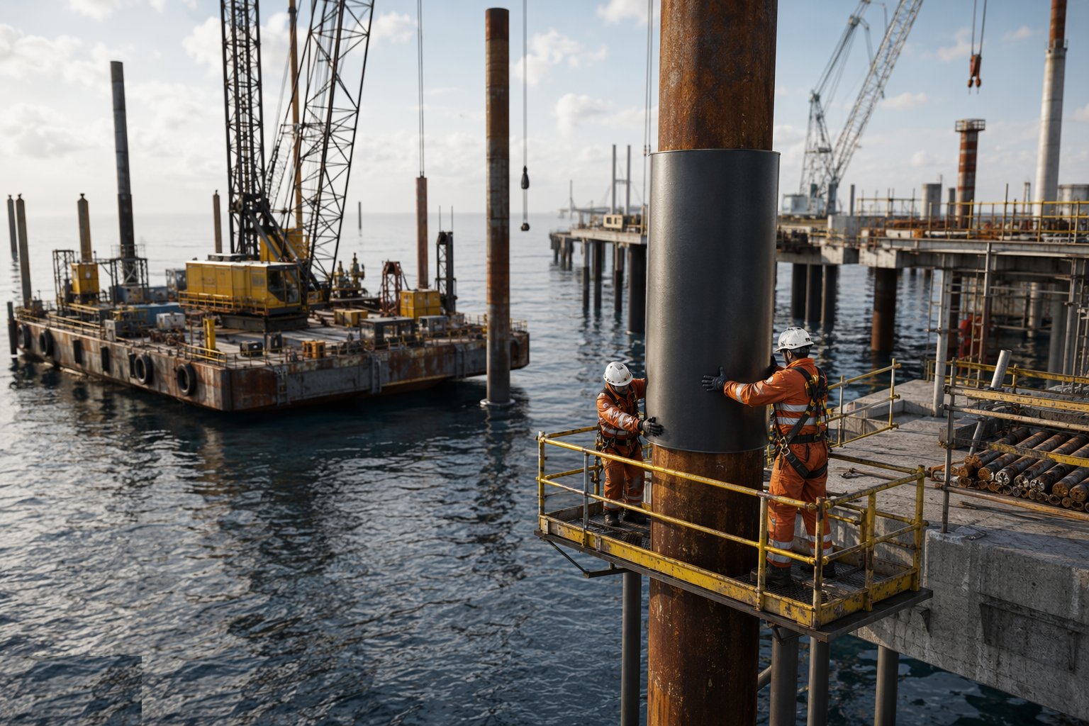Fit the corrosion protection — Marine Piling & Jetty Construction, step 6