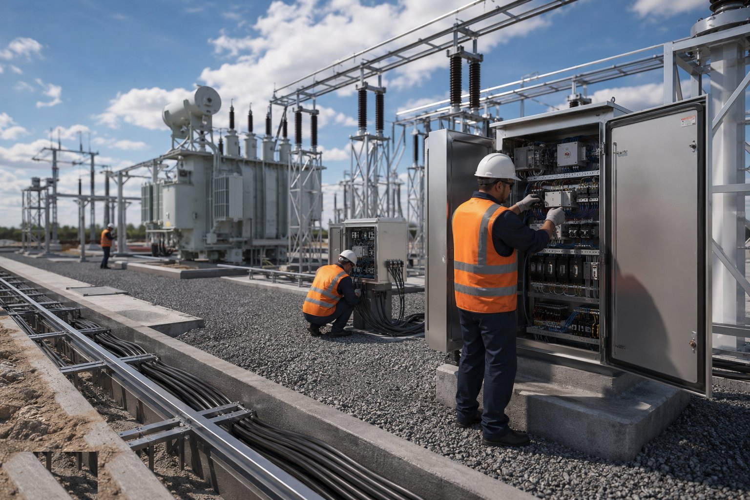 Install control, protection and SCADA systems — Substation Construction, step 6