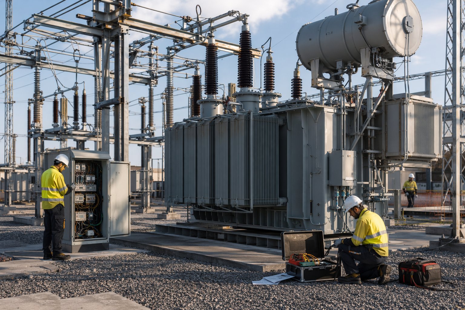Pre-commission and prepare for energisation — Substation Construction, step 7