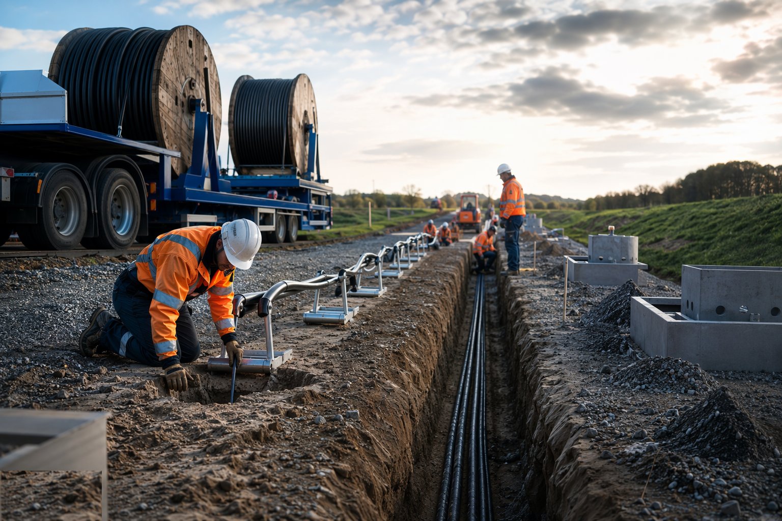 Prove the route: trial holes, clearance and setting out — Underground Cable Installation, step 1