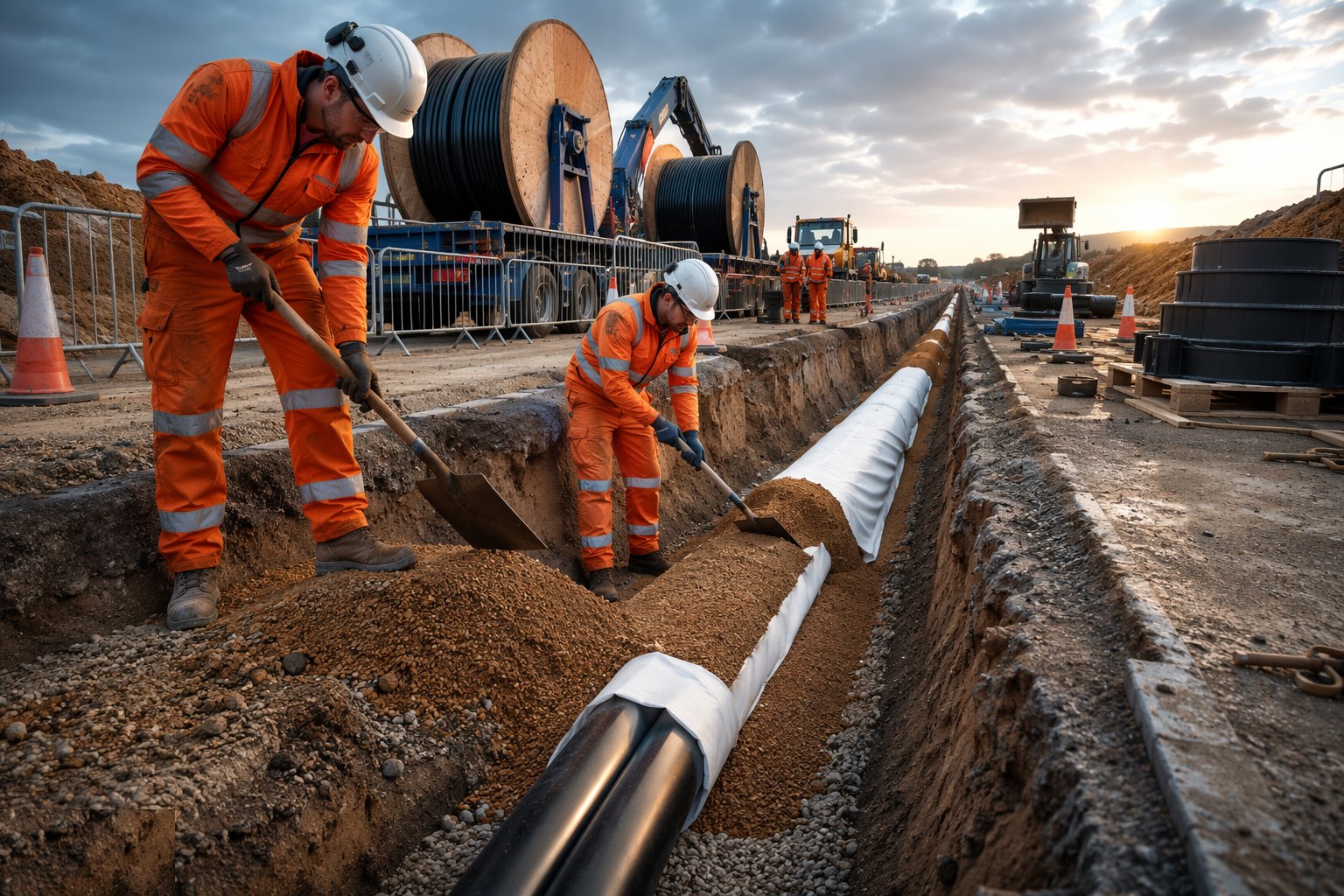 Backfill with bedding, thermal surround and protection — Underground Cable Installation, step 4