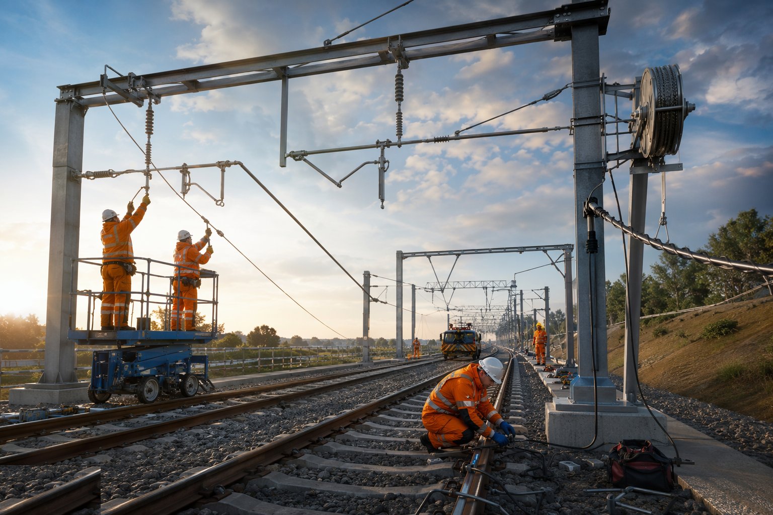 Install sectioning, bonds and the return path — Rail Electrification — OLE & Conductor Rail, step 5