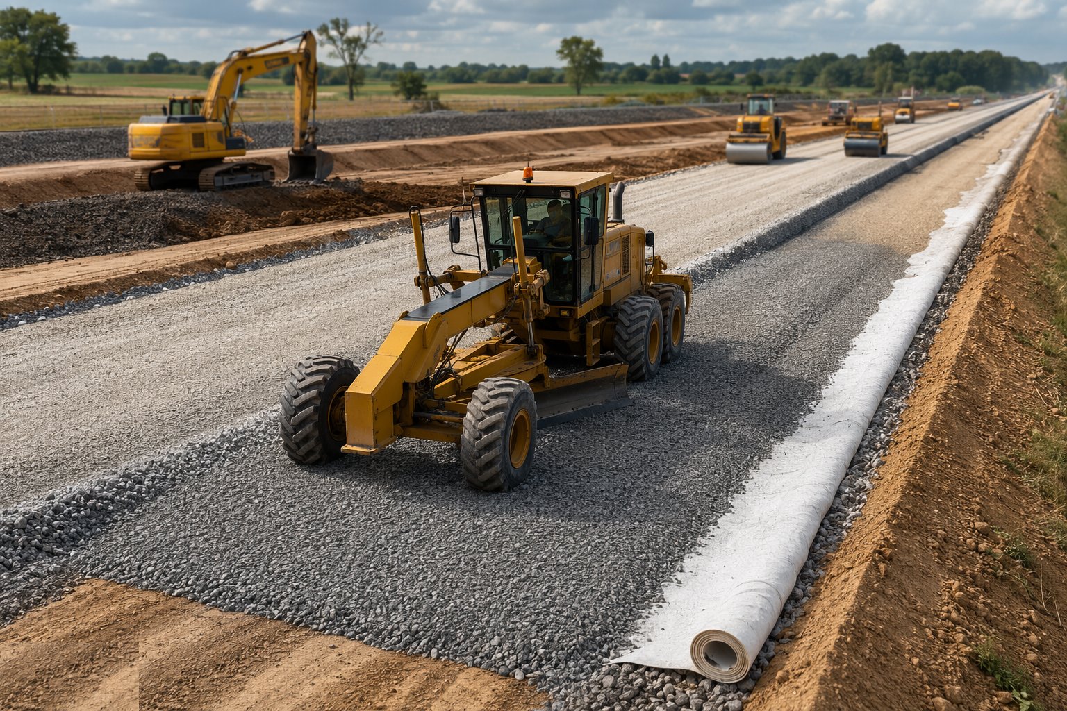 Place the sub-ballast layer — Rail Formation & Trackbed, step 5