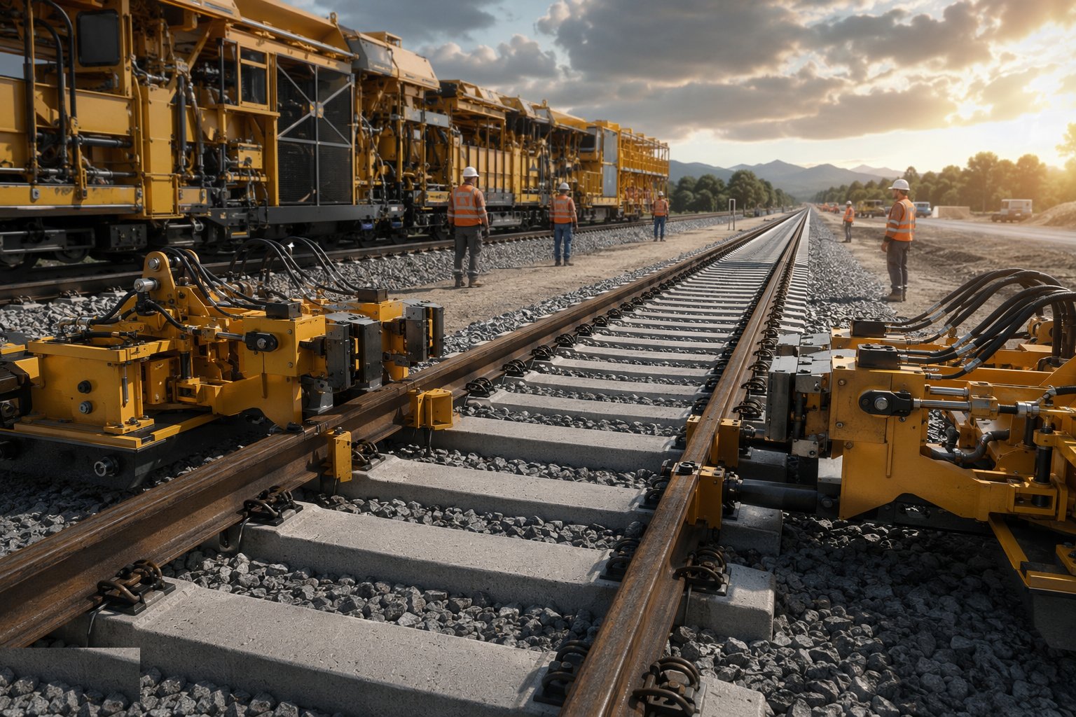 Stress the rail to its neutral temperature — Track Construction, step 5