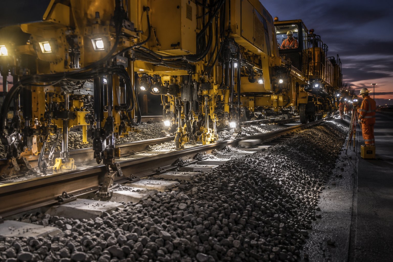 Tamp, line and measure the final geometry — Track Construction, step 6