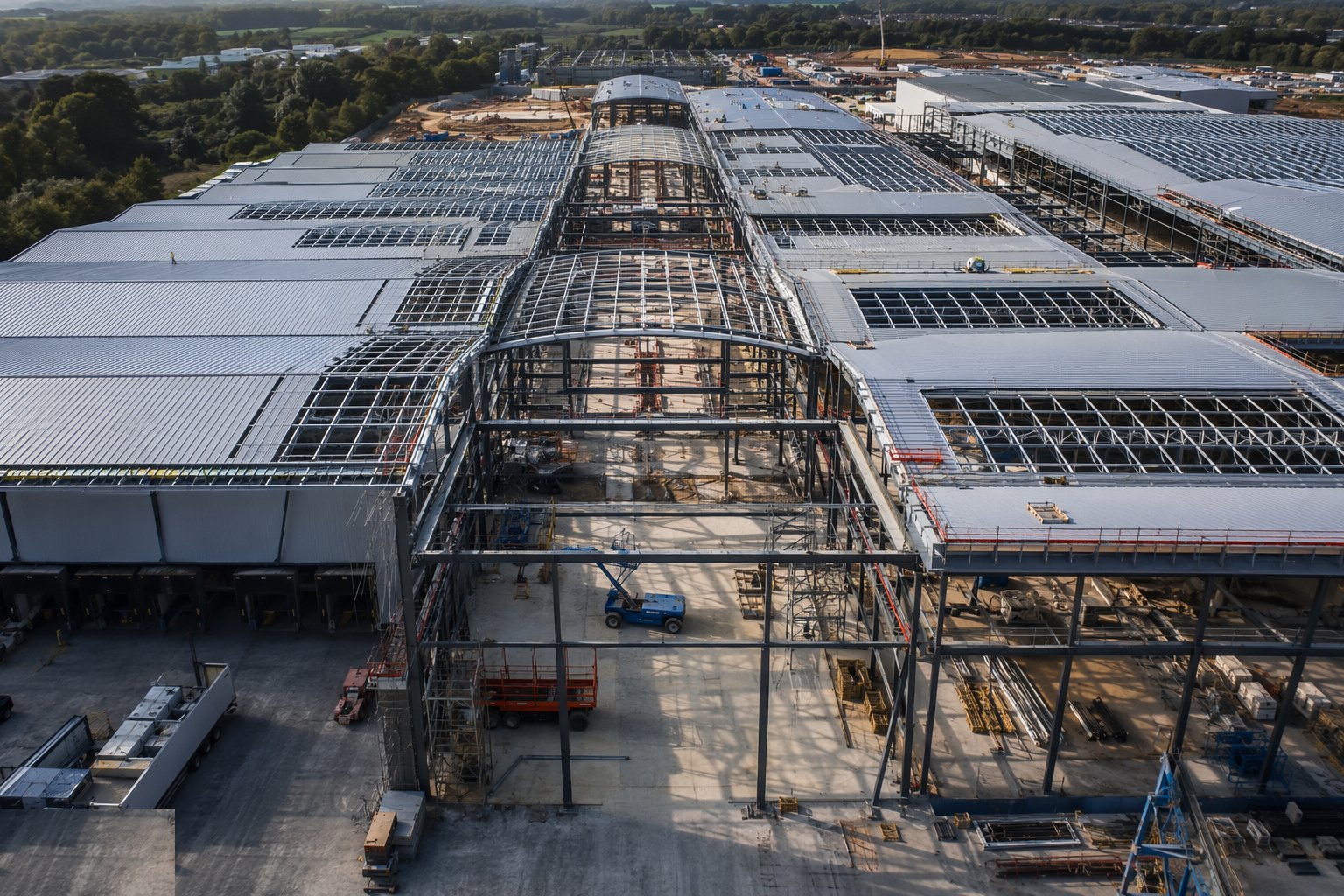 Build the mall roofs, atria and rooflight openings — Retail Shells & Shopping Centre Structures, step 4
