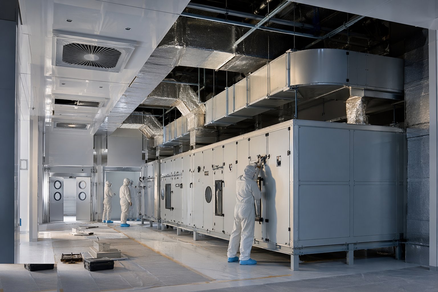 Install the HVAC plant and duct distribution — Cleanroom Construction, step 2