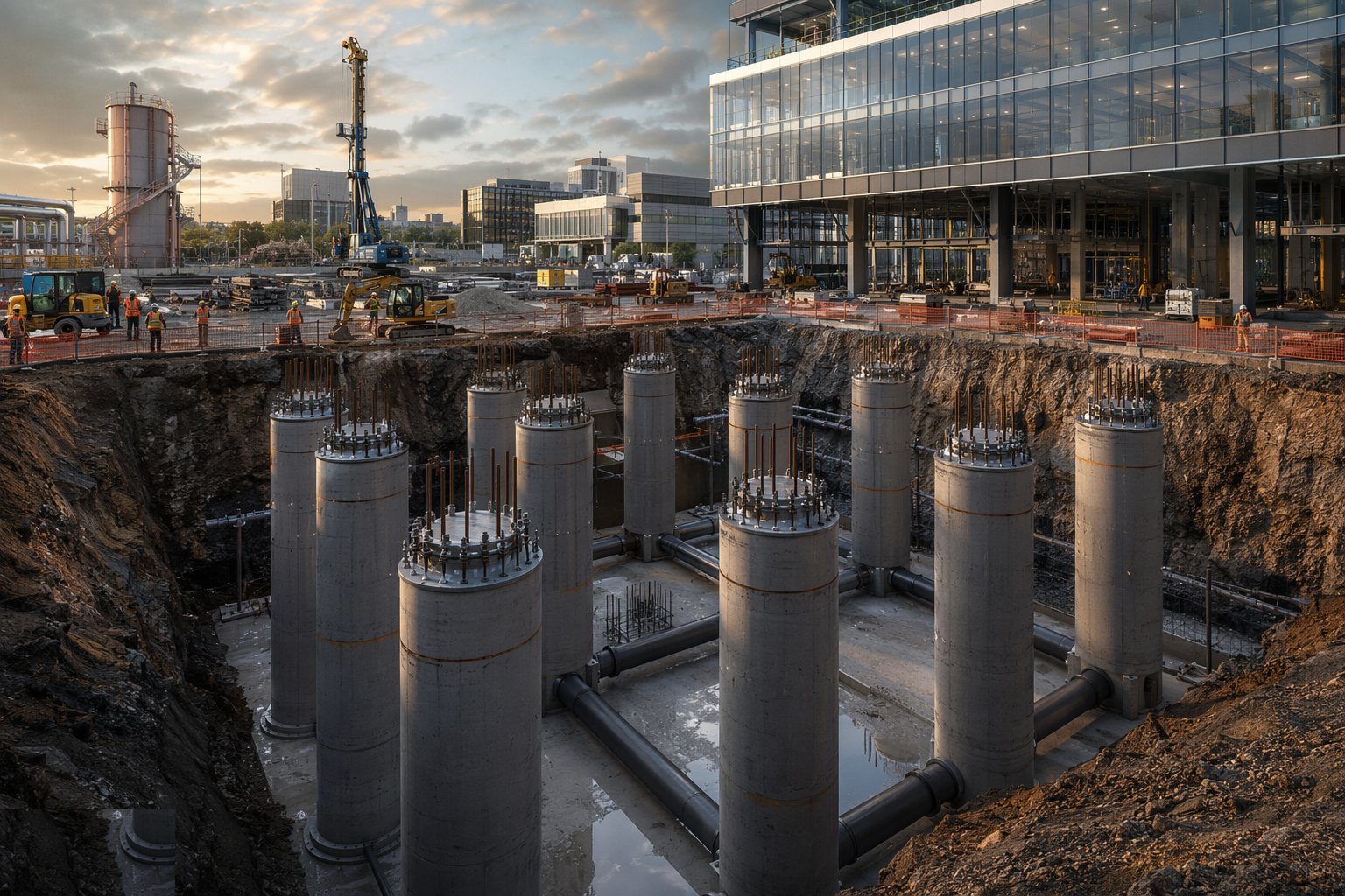 Engineer vibration-isolated building foundations — Research Campus Infrastructure, step 5