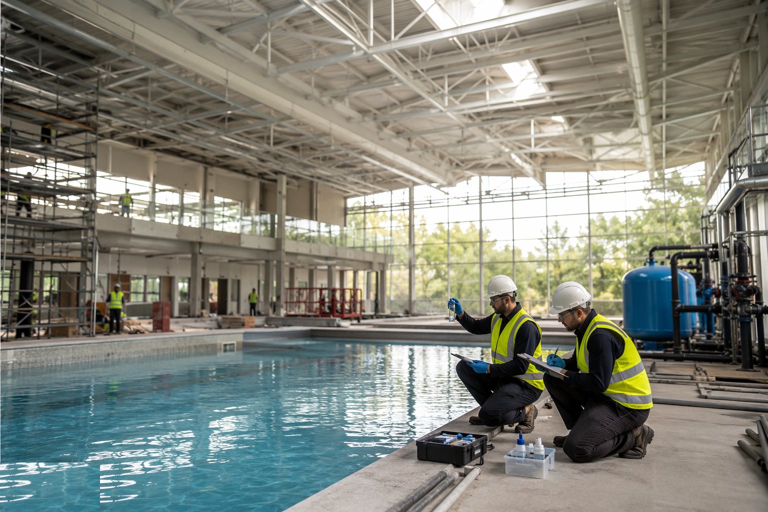 Fill, dose and commission the water treatment — Leisure Centres & Swimming Pools, step 6