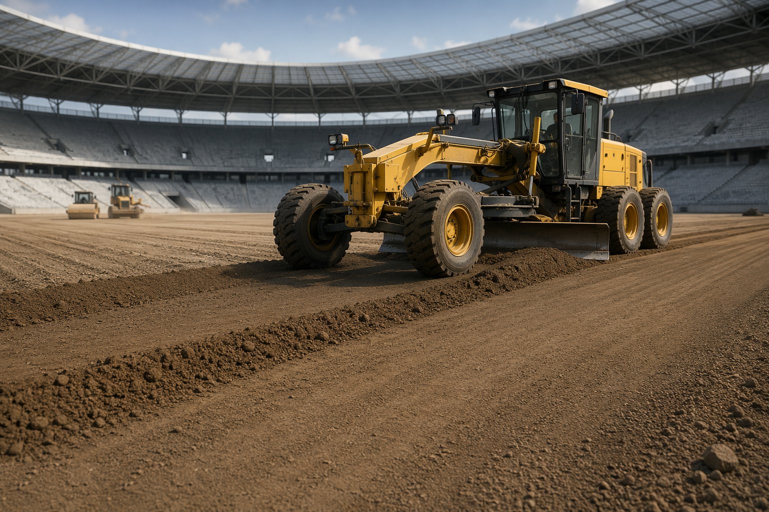 Form the subgrade and establish the falls — Pitches, Tracks & Playing Surfaces, step 1