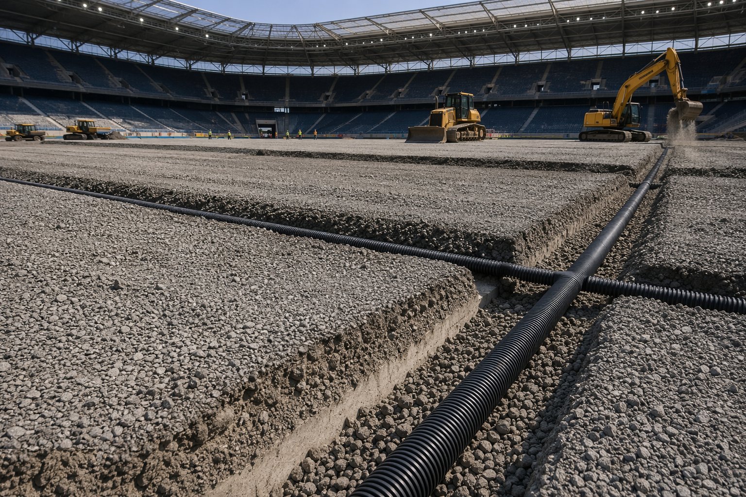 Install the drainage system — Pitches, Tracks & Playing Surfaces, step 2