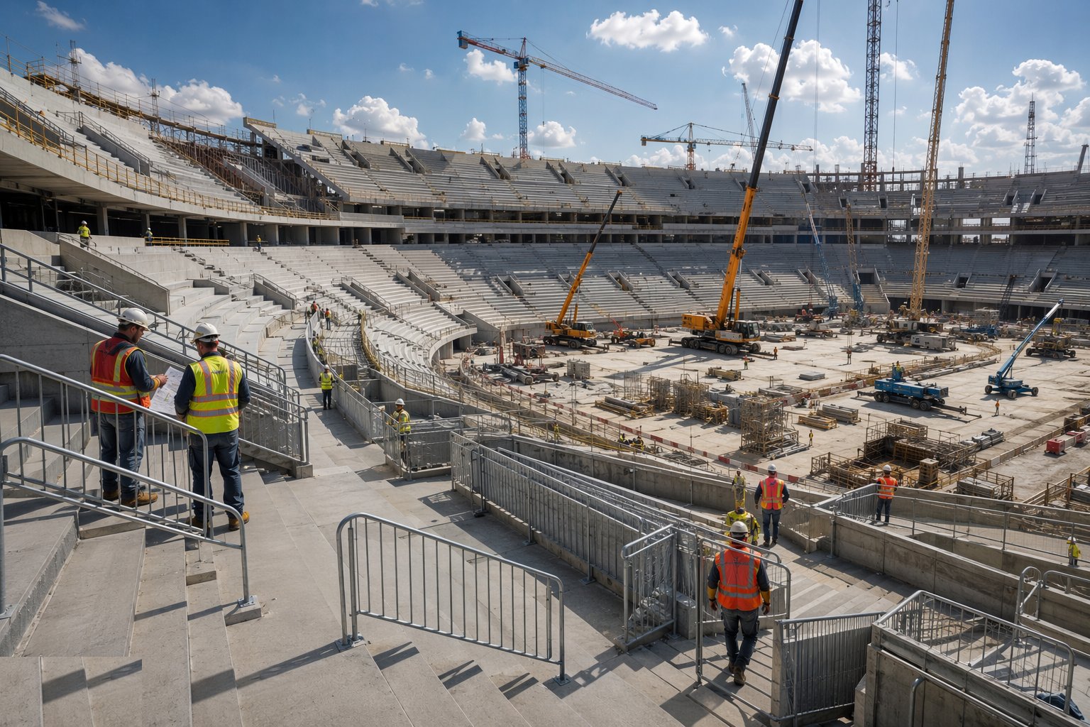 Form vomitories, gangways and barriers — Stadium Construction, step 4