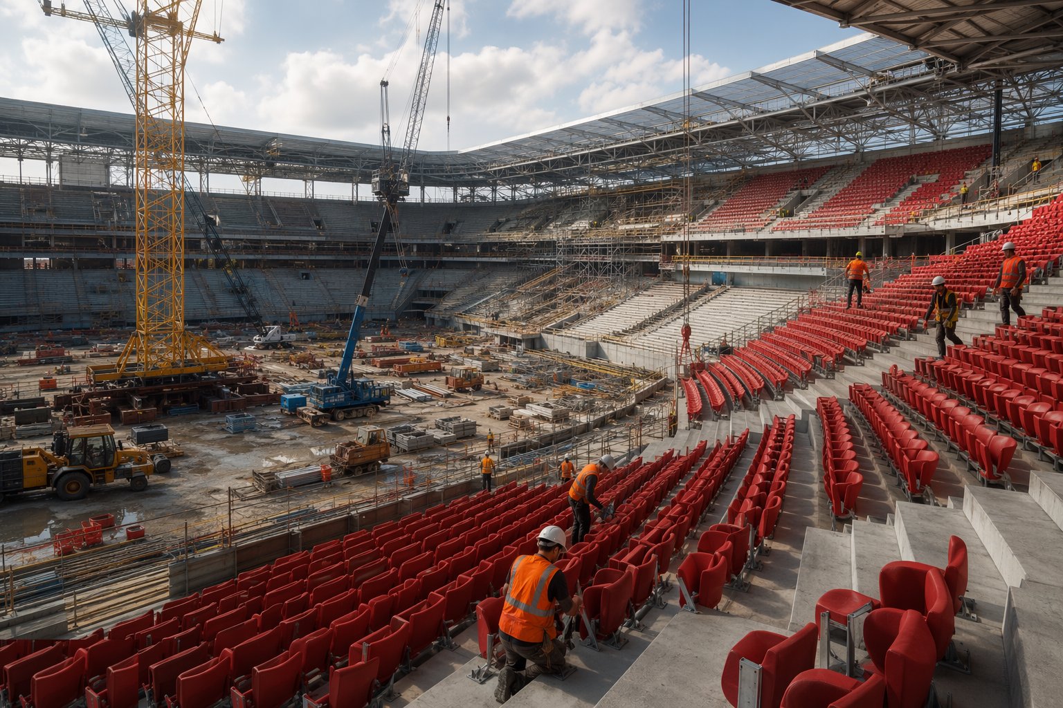 Close out, commission and open in sections — Stadium Construction, step 7